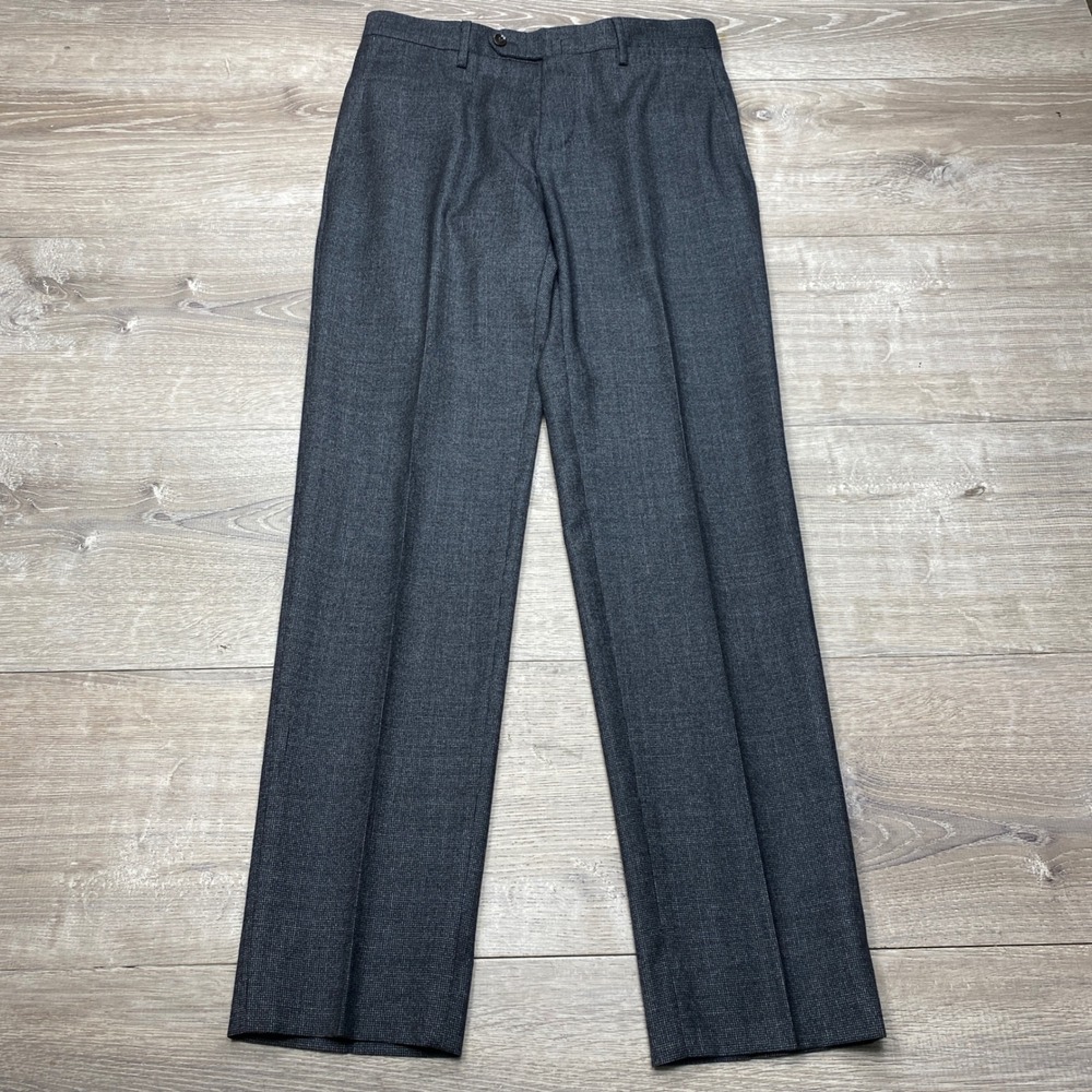 PT01 Dress Pant Mens 46 Charcoal Grey Super 130s Wool Slim Fit Trousers Business